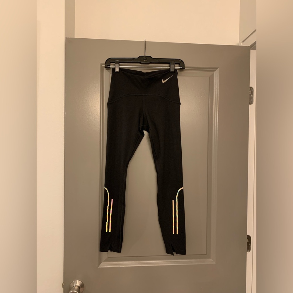 Nike Black Leggings with reflective stripes